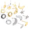20pcs 316 Stainless Steel Geometric Polygonal Earring Stud Earring Hooks Posts Connector For DIY Earring Jewelry Making Supplies