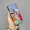 R-Cartoon La Funda de Teléfono de Los Picapiedra Para IPhone 16,15,14,13,12,11,XS,XR,X,8,7,Pro,Max,Plus,mini Funda Negra de Silicona