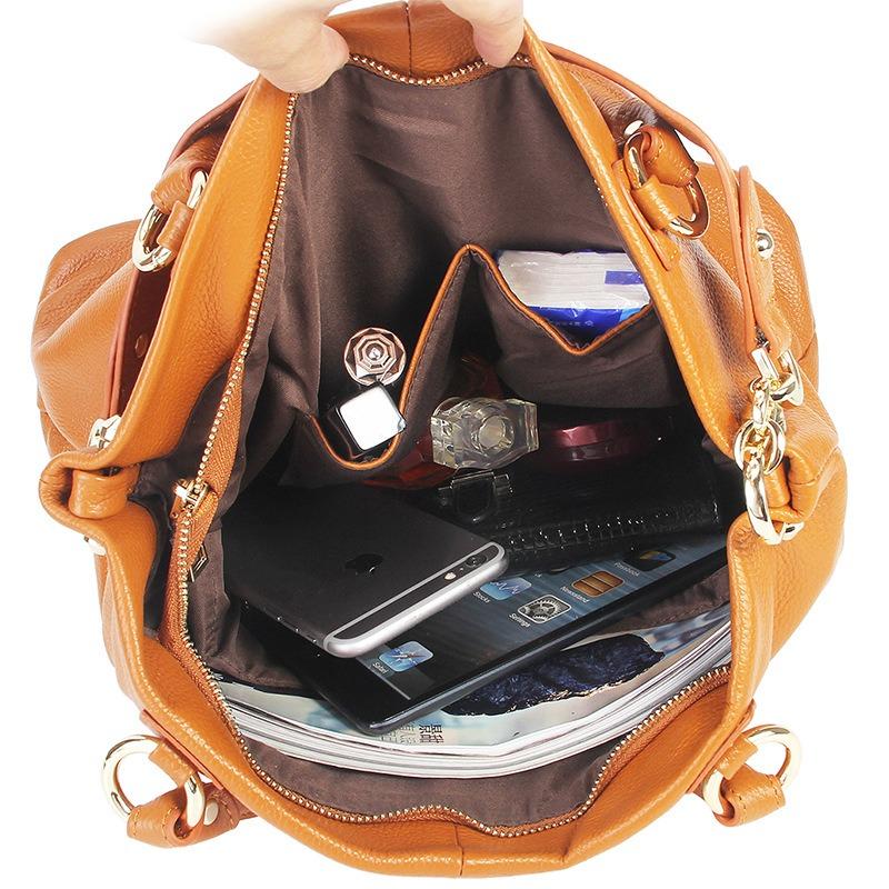 Leather women's bag first layer cowhide women's handbag fashion leather women's bag shoulder messenger tote bag