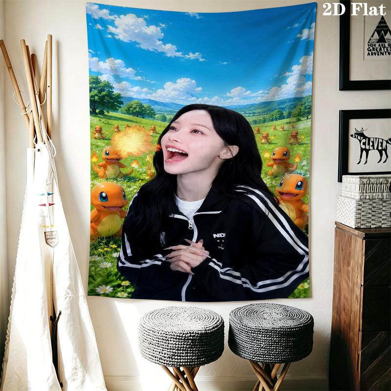 RESCENE WONI Wall Tapestry Aesthetic Wall Hanging Printed Fabric Blanket Decorative Tapestries for Bedroom Living Room Home Decor