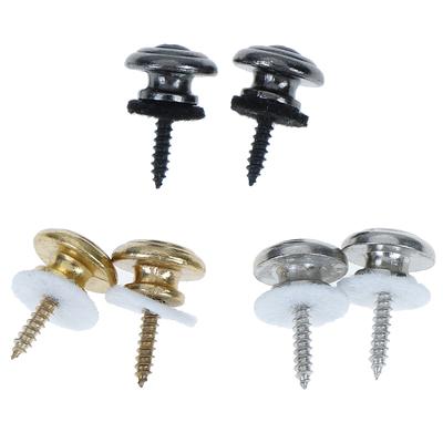1 Pair Practical Mushroom Head Guitar Strap Buttons Locks With Mounting Screws