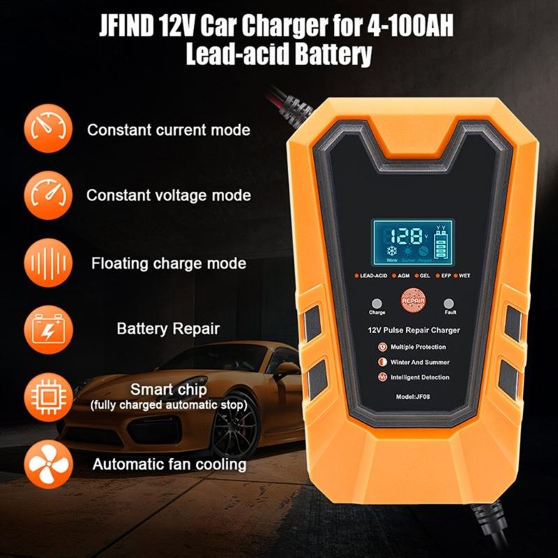Car Battery Chargers,12V 6A Fully Automatic Battery Chargers Maintainer Trickle Chargers for Car Lead Acid Batteries