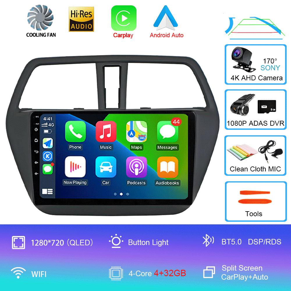 Android 14 Carplay Auto WIFI+4G Car Radio For Suzuki SX4-CROSS 2014-2017 Multimedia Video Player Navigation GPS Stereo Head Unit