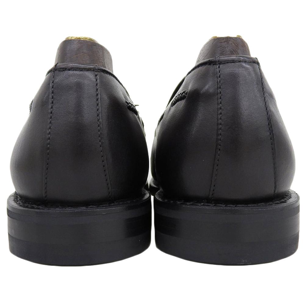 BERWICK Men's Leather Tassel Loafers, Black, Size 7 1/2, 4340 shoes 7 1/2 blackUsed