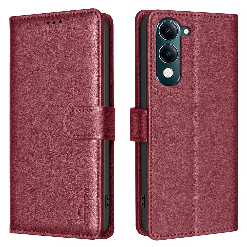 BINFEN COLOR BF32 For vivo Y29s 5G/Y04 4G Leather Case Wallet RFID Blocking Phone Cover