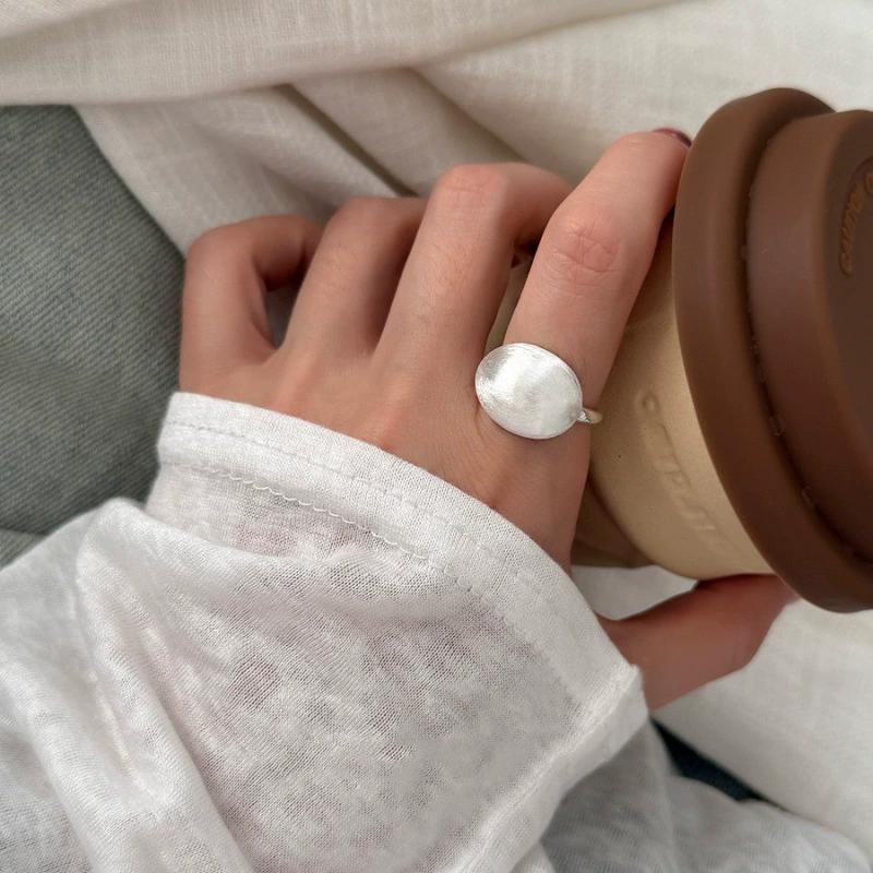 

Brushed Geometry Adjustable Rings For Women Classic Minimalist Fashion New Jewelry Gift Party Wholesale anillos resizable