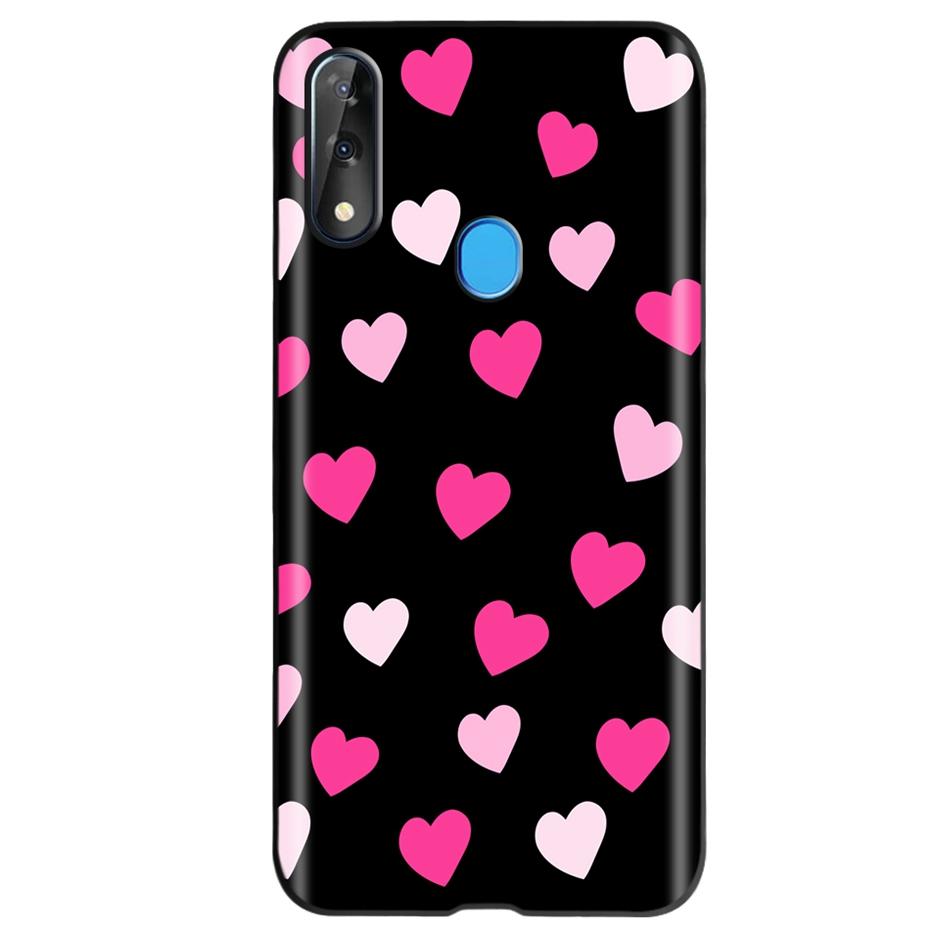 Etui do ZTE Blade V10 Modny Wzór Kwiatowy Serce Etui na Telefon do ZTE Blade V10 Vita V 10 Czarne Silikonowe Miękkie TPU Zderzak