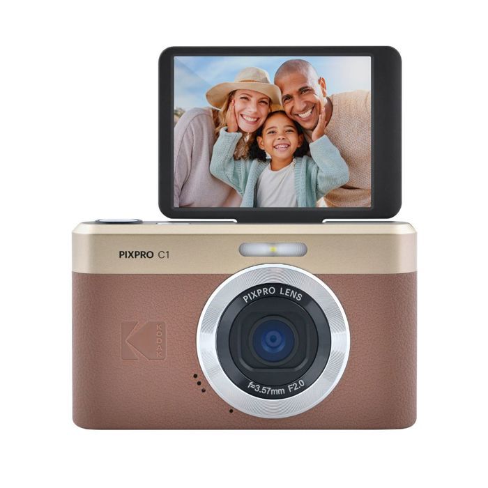 Kodak Pixpro C1 – Appareil Photo Numérique Ultra-Compact, 13MP, Zoom 4X, Écran LCD 2.8", Flash LED, Batterie Intégrée – Beige