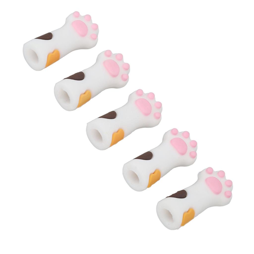 5pcs Cuticle Scissors Cover Protector Cat Paw Shape Silicone Cuticle Trimmer Protective Sleeve for Nail and Toenails