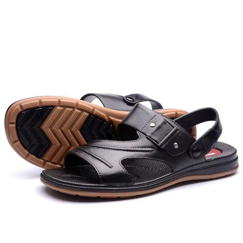 Men's Summer Sandals Leather Casual Fashion Beach Shoes Breathable Dual-purpose Men's Shoes Sandals