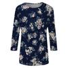 Women's Casual Floral Print Three Quarter Sleeve Crew Neck Top Lightweight Soft Fabric Comfortable Fit Daily Wear