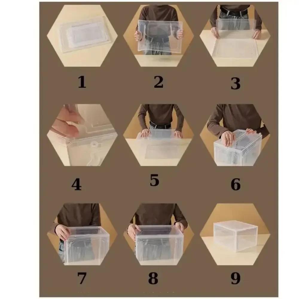 New Transparent Basketball Shoe Box Acrylic Dust-proof Storage Box with Suction Anti-oxidation Shoe Cabinet Household Dormitory