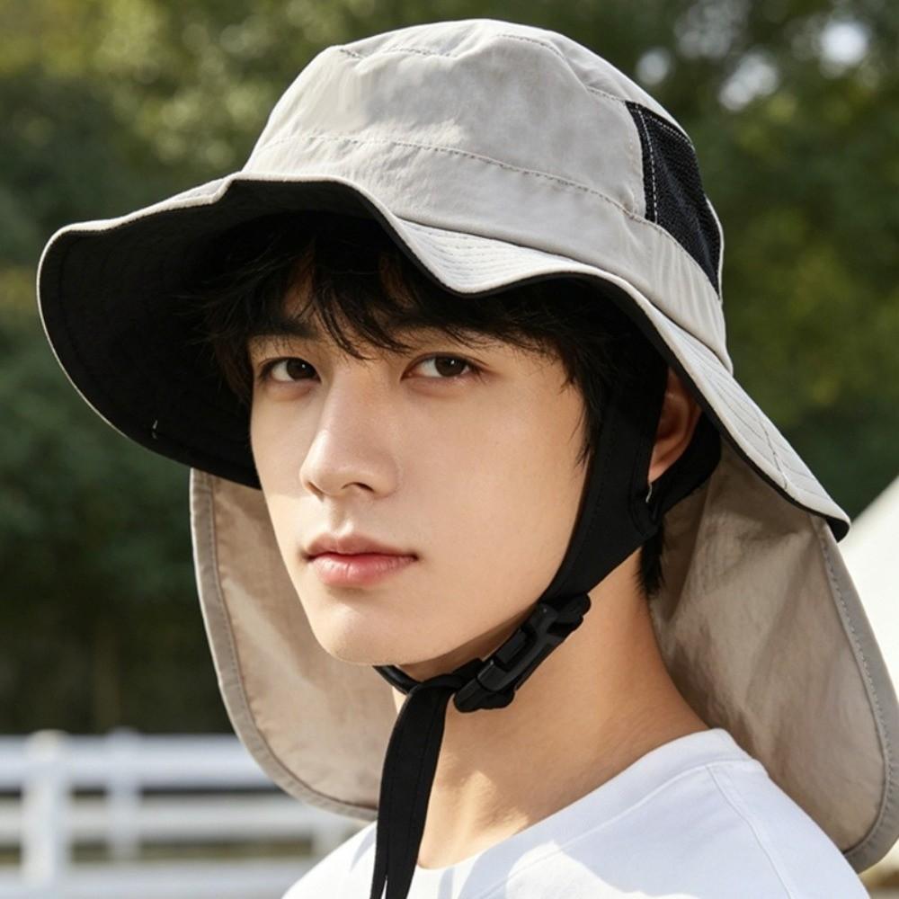Adjustable Fisherman Hat Sun Protection Shawl Bucket Hat Fashion Beach Cap Outdoor