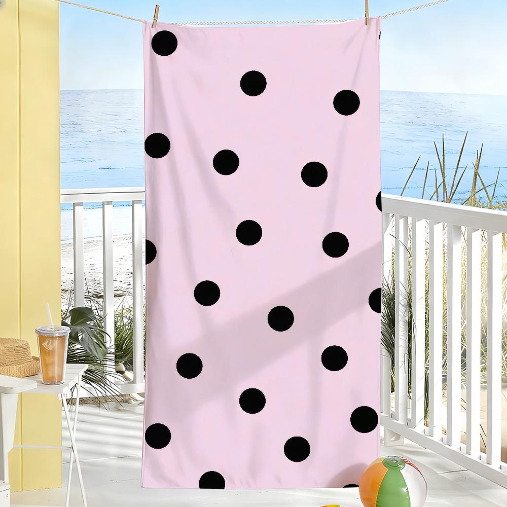 Korean-style Polka Dots Towel Soft Pool Gift For Travel Gym Shower Camping Quick Dry Sports Large Beach Towels