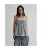 Layered Pattern Sleeveless Top Navy