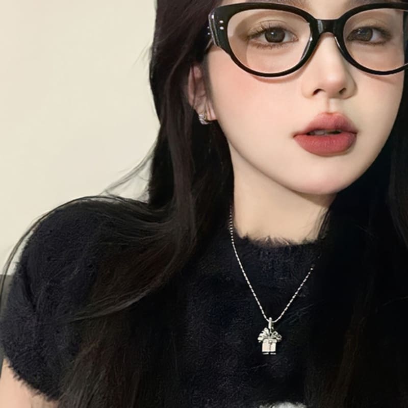 LOOKING4U Neo Retro 20307G Overfit Horn-Rimmed Glasses BLACK