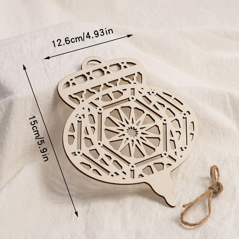 Ramadan Star Moon Hanging Ornament Wooden Ramadan Decorations 2026 Islamic Muslims Party Accessories Eid Ramadan Party Supplies