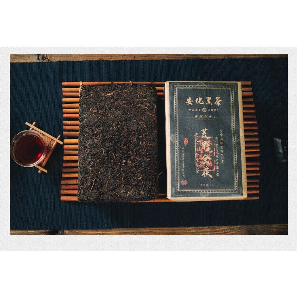 1kg Black Tea Hunan Anhua Black Tea Golden Flower Fu Brick Tea Tianjian Fu Brick