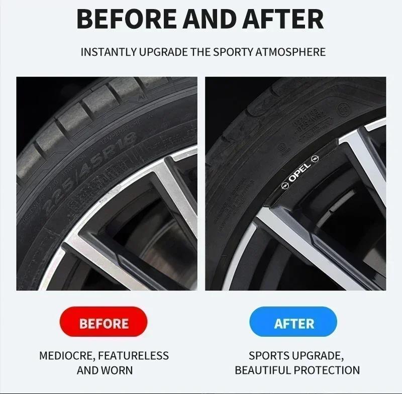 4Pcs Car Wheel Hub Stickers Alloy Metal Decals For Opel Meriva Corsa Astra Vivaro Signum Insignia Mokka Adam Combo Junior
