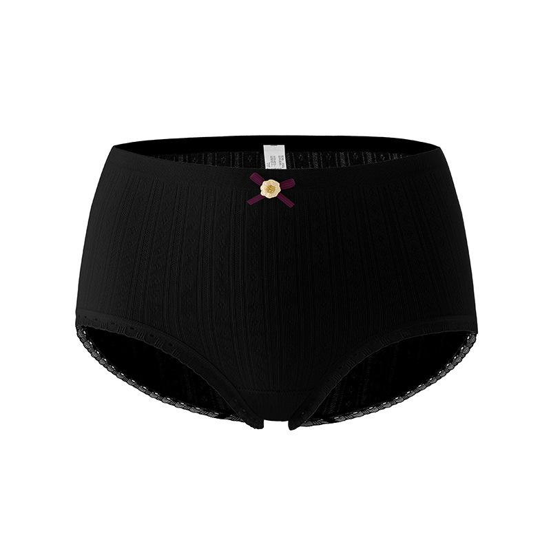 

Бесшовные трусики-слипы с завышенной талией для женщин, персиковые ягодицы, сладкие и дышащие, мягкие и восковые, приятные к коже ягодицы, хлопковая ластовица, женские трусики average size [90-70kg] чёрный