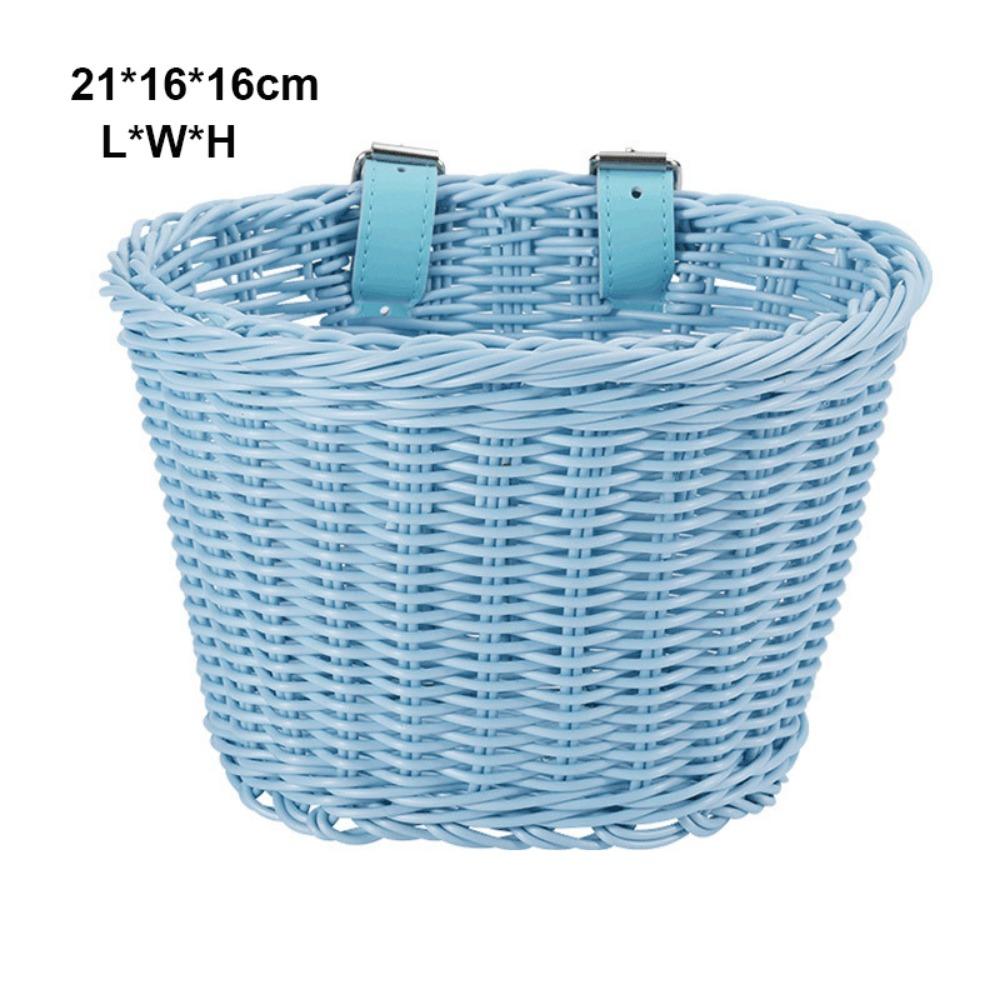 Rattan Wicker Rattan Wicker Bicycle Storage Bag Retro Woven Bicycle Basket  Bicycle Accessories