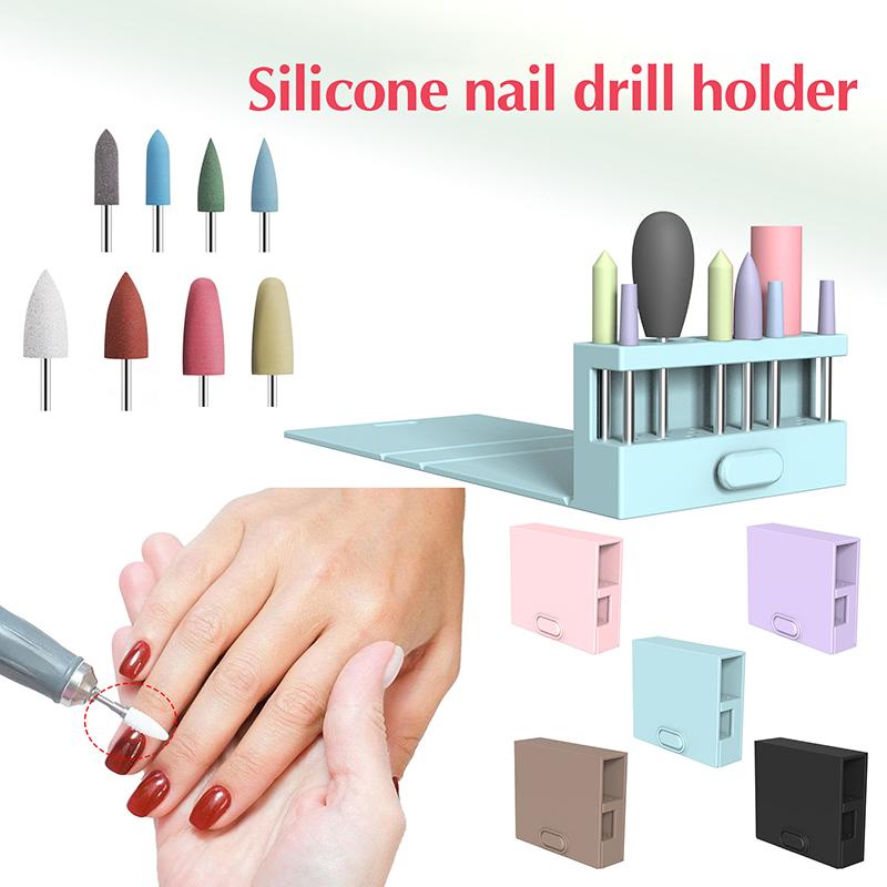 Nagelkunst Bohrer Aufbewahrungsbox Schleifen Polieren Kopf Bit Halter Display Nagelbohrer Organizer Nagelständer Aufbewahrungsbox