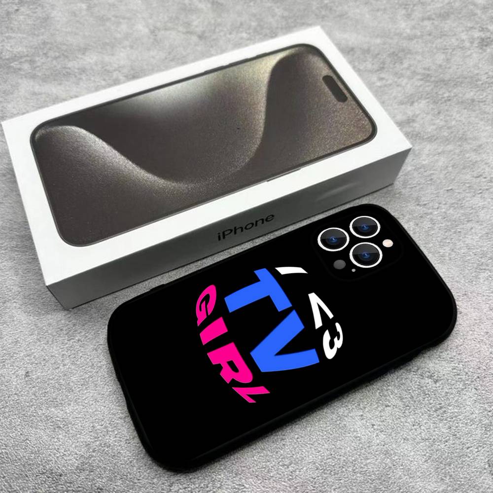 T-TV Girl Band Phone Case For iPhone 17,16,15,14,13,12,Pro,Max,Plus,E,SE4,Air,Mini Black Soft Box