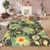Bohemian Vintage Bunter Floral Teppich Rutschfeste Fußmatte für Wohnzimmer Schlafzimmer Dunkle Cottagecore Heimdekoration