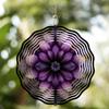 10 Inch Purple Black Metal Wind Chime with 360 Swivel Hook Floral Art Hanging Decor for Garden Patio Balcony All Season Gift