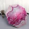 1pc Pink floral ornate design Umbrella with Plastic Handle,Compact & Stylish,Suitable for All Seasons YS331089