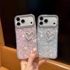 Helle Diamant Doppelherz Handyhülle für iPhone 17 Pro Max/15 Pro, Sanftes Einfaches Design - Kompatibel mit iPhone 11/12/16.