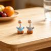 Yousheng 4 Pcs Mini Resin Duck Figurines Cartoon Small Duck Statue Collectible Animal Ornaments for Car Dashboard Office Desk Decor Fairy Garden