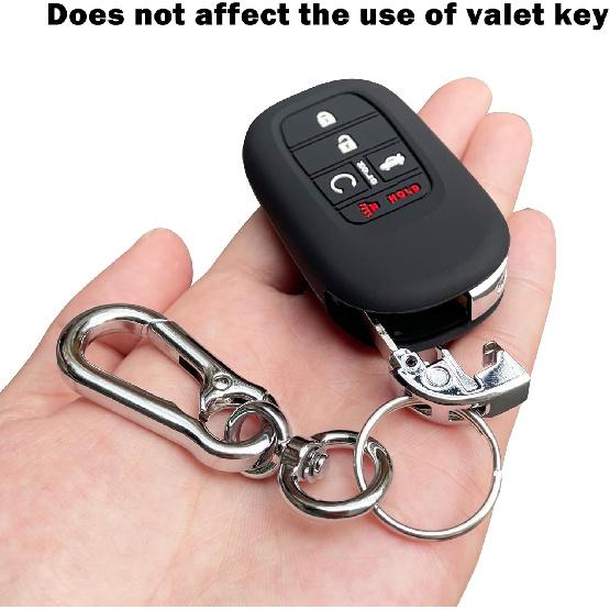 TANDRIVE Key Fob Cover For (5 Buttons) Honda 2026 2025- Civic Accord CR-V HR-V Pilot And 2026 Passport, Silicone, 2-Pack, Black