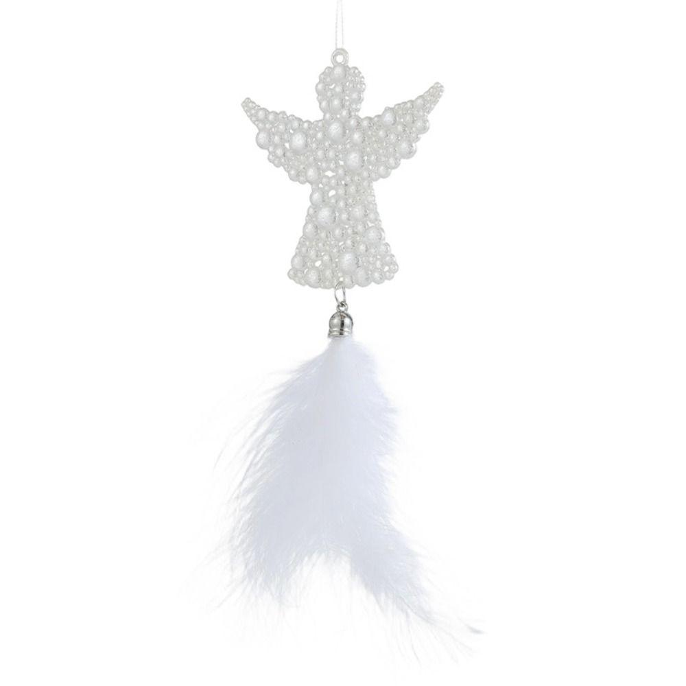 Delicate Plastic Christmas Tree Feather Pendant Snowflake Angel Christmas Hanging Decoration Elk Feather Hanging Ornament Xmas
