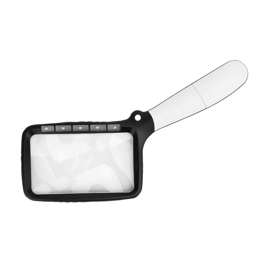 3X Magnifying Glass with LED Light Foldable Rectangle Handheld Magnifier for Reading Book Newspaper 