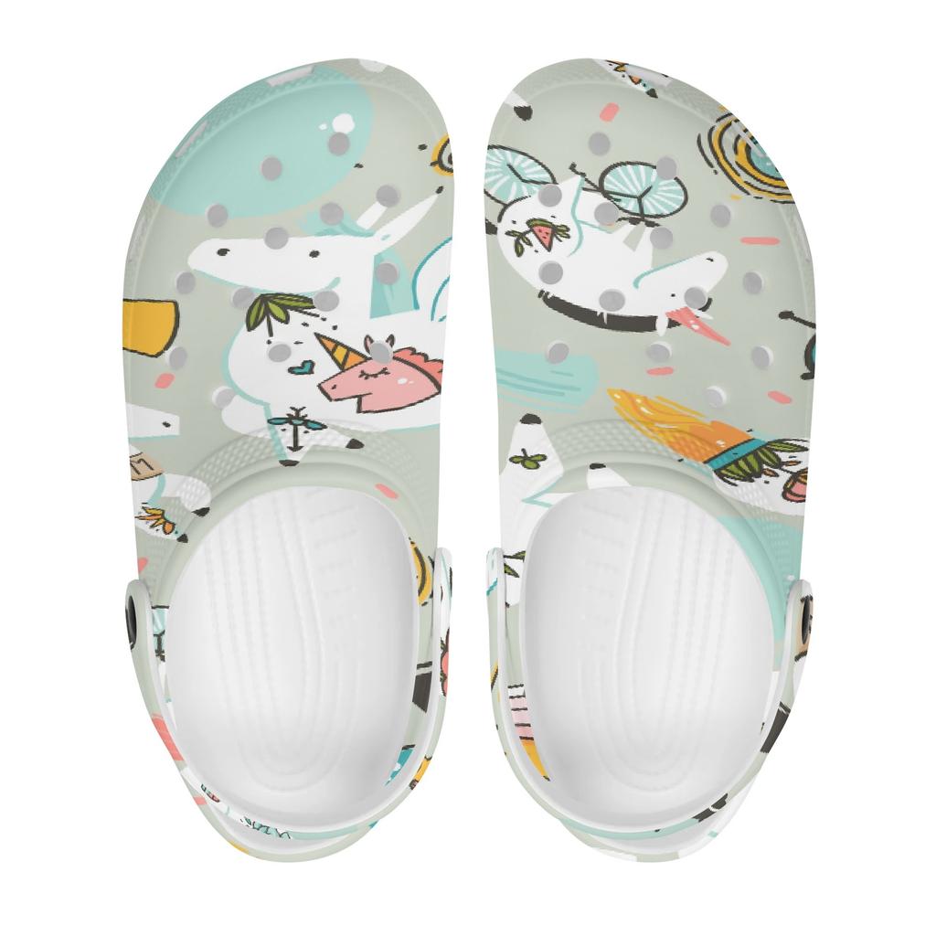 Cartoon Printed EVA Clogs Sandals Unisex Flexible Breathable Slip On Casual Slippers Soft Sole Summer Shoes Daily Comfort Wear