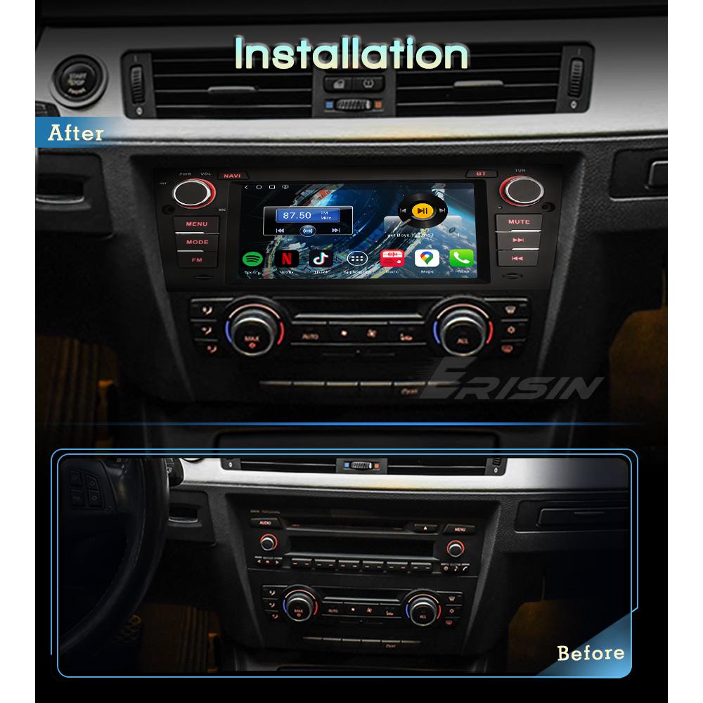 EU Erisin ES6667B 7" Android 14 Auto DVD GPS Sat 4G TPMS DAB+ DSP Android Auto a Carplay Autorádio pro BMW E90 E91 E92 E93