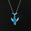 Luminous Whale Pendant Necklace Glow In The Dark Long Necklace Adjustable Stainless Steel Chain Pendant Necklace