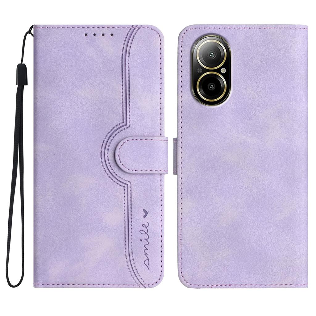 YX0030 For Realme C67 4G Wallet Case PU Leather Phone Cover Smile Imprinted