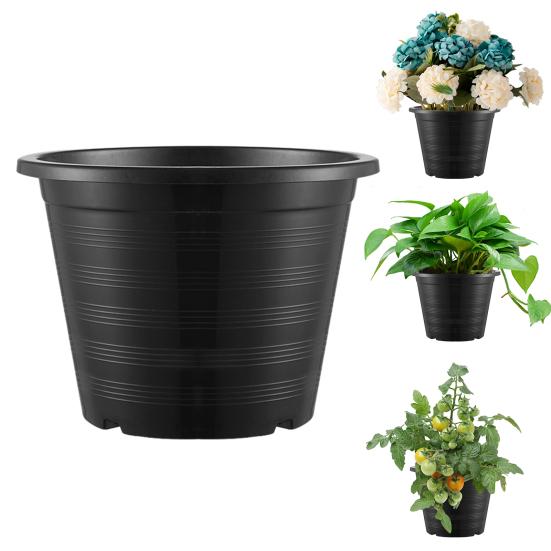 Stor Plast Blomsterpotte Kraftig Utendørs Hageplantekasse Plantepotte med Drenshull for Blomster Poteter Grønnsaker