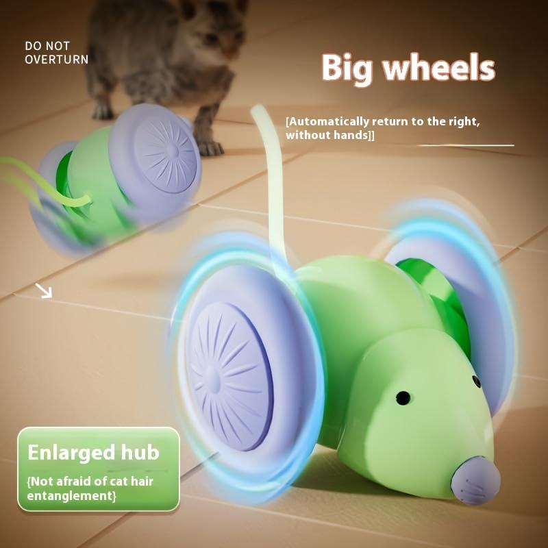 Interactive Electric Cat Toy Automatic Moving Mouse Car with Smart Obstacle Avoidance Rechargeable Self-Playing Kitten Teaser