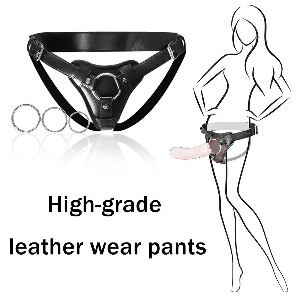 Strap On Dildo Harness Sex for , High-quality Wearable Leather Pants Men Pegging Dildo, Adjustable Belt Multiple Sizes Rings