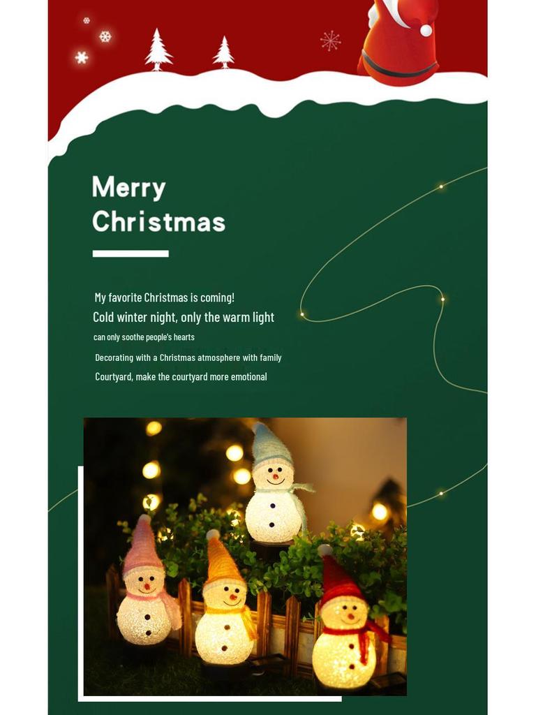 Wasserdichte Schneemann Solar Weihnachts Lichterketten zur Garten- und Rasendekoration