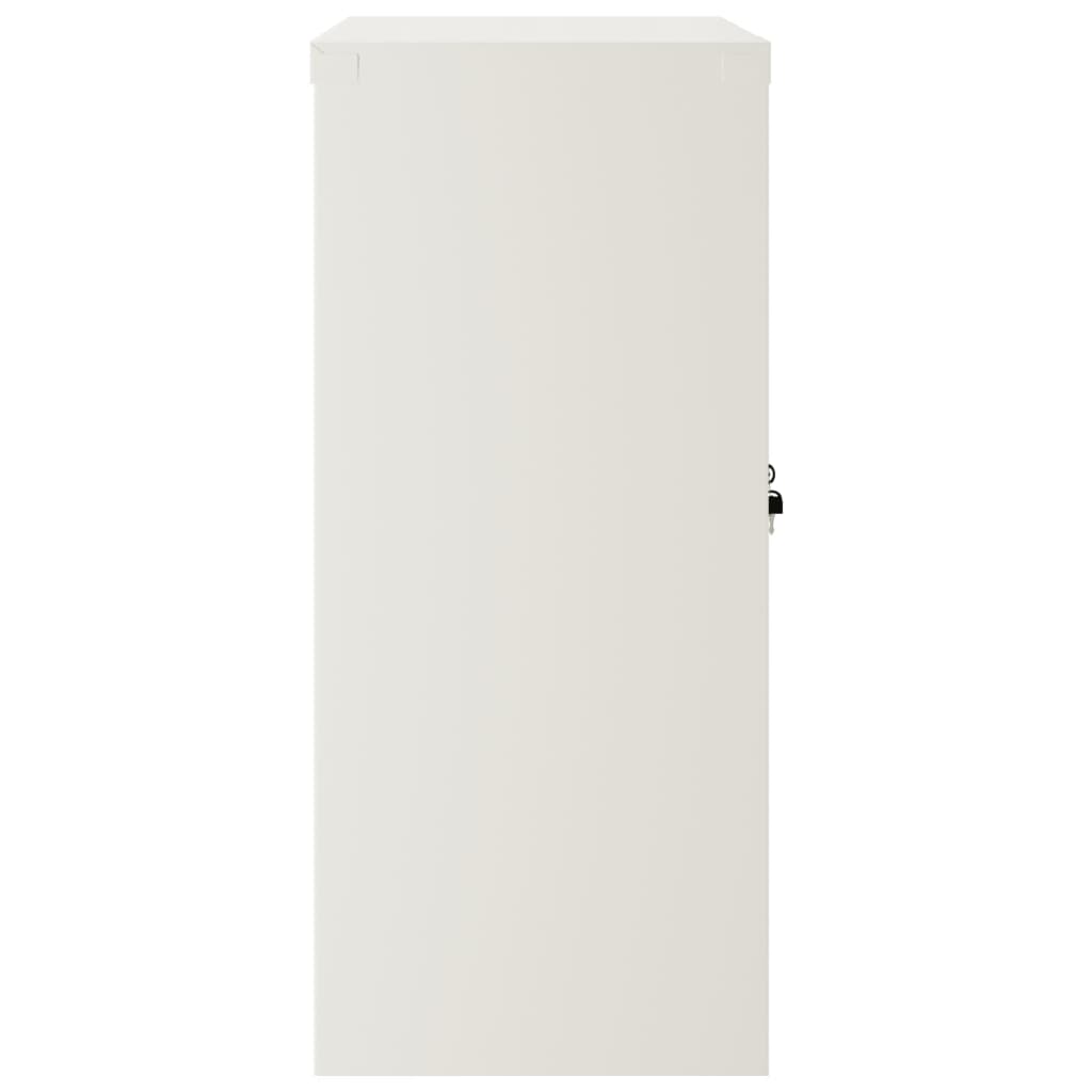 Filing Cabinet White 90x40x90 cm Steel