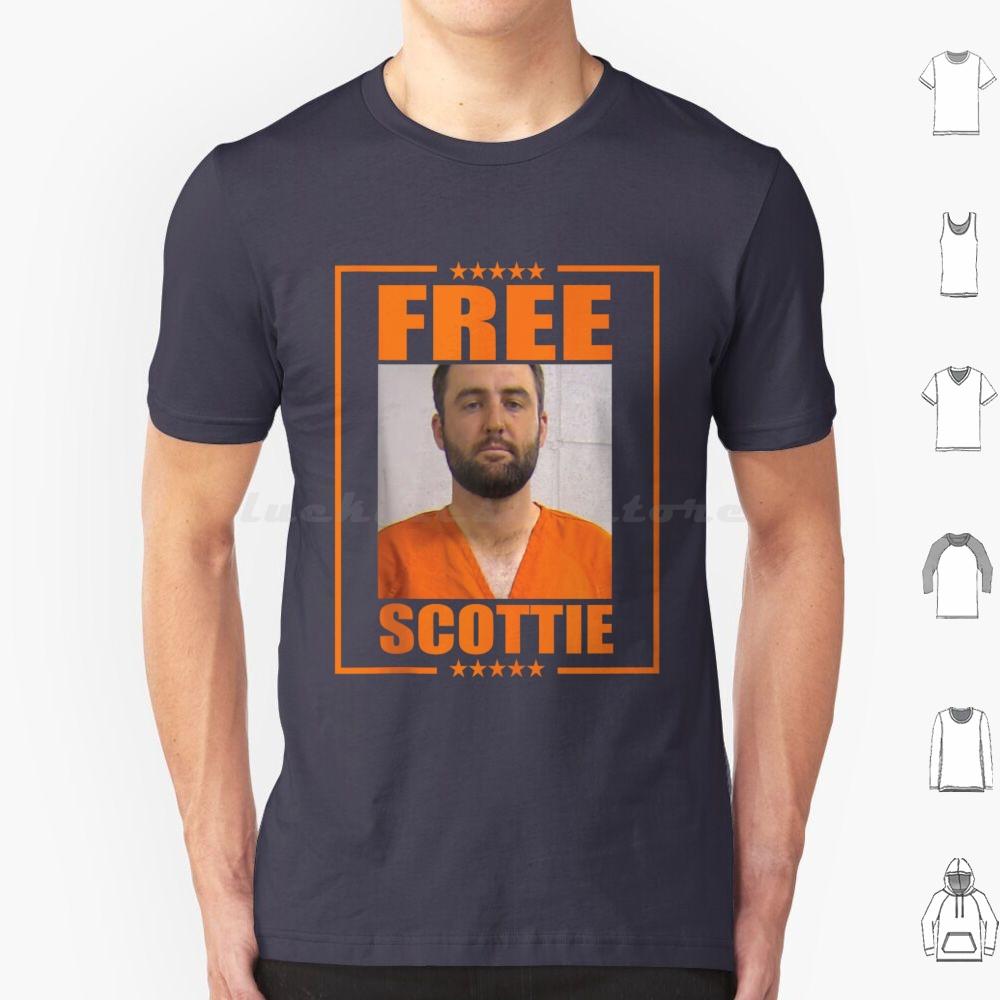 Free Scottie Mugshots T Shirt Cotton Men Women DIY Print Free Scottie Scottie Pga Valhalla Police Cops Scottie Scheffler Golf