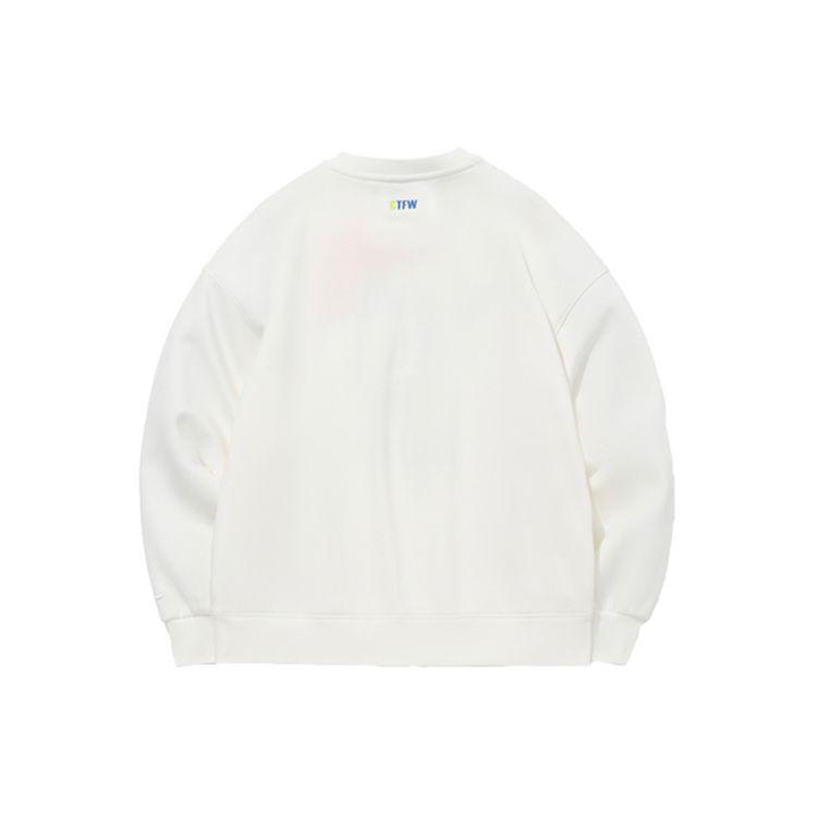 Li Ning CF Series Ciepła bluza z polarową podszewką, casualowa, z okrągłym dekoltem, damska bluza, kolor złamana biel AWDQB32-6