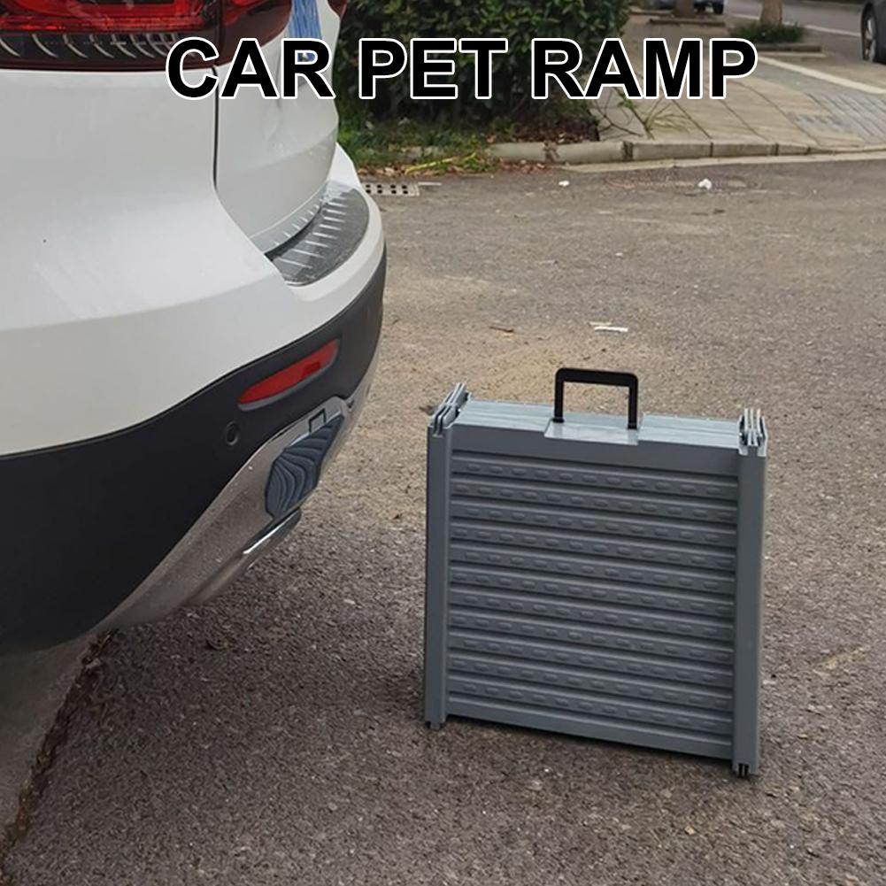 Folding Portable Pet Stair Ramp Non-Slip Rug Surface Extra Wide Dog Steps Long Dog Ramps for Medium & Large Dogs Get Into A Car