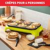 Crêpière - tefal - colormania - 6 empreintes - 1000 w - vert