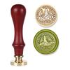 Christmas Themed Seal Stamp Head with Wood Handle for Seal Envelope Christmas Card Invitation Scrapbooking Embellishment
