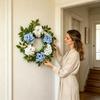 Handcrafted Artificial Hydrangea Wreath Elegant Realistic Florals Garlands For Various Season Home Decoration